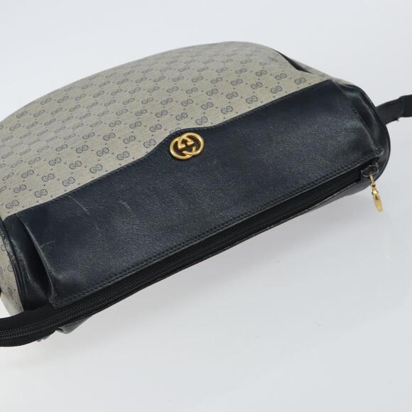 GUCCI Micro GG Supreme Shoulder Bag PVC Navy Gold 001 115 0918 Auth 143245 - Picture 6 of 16